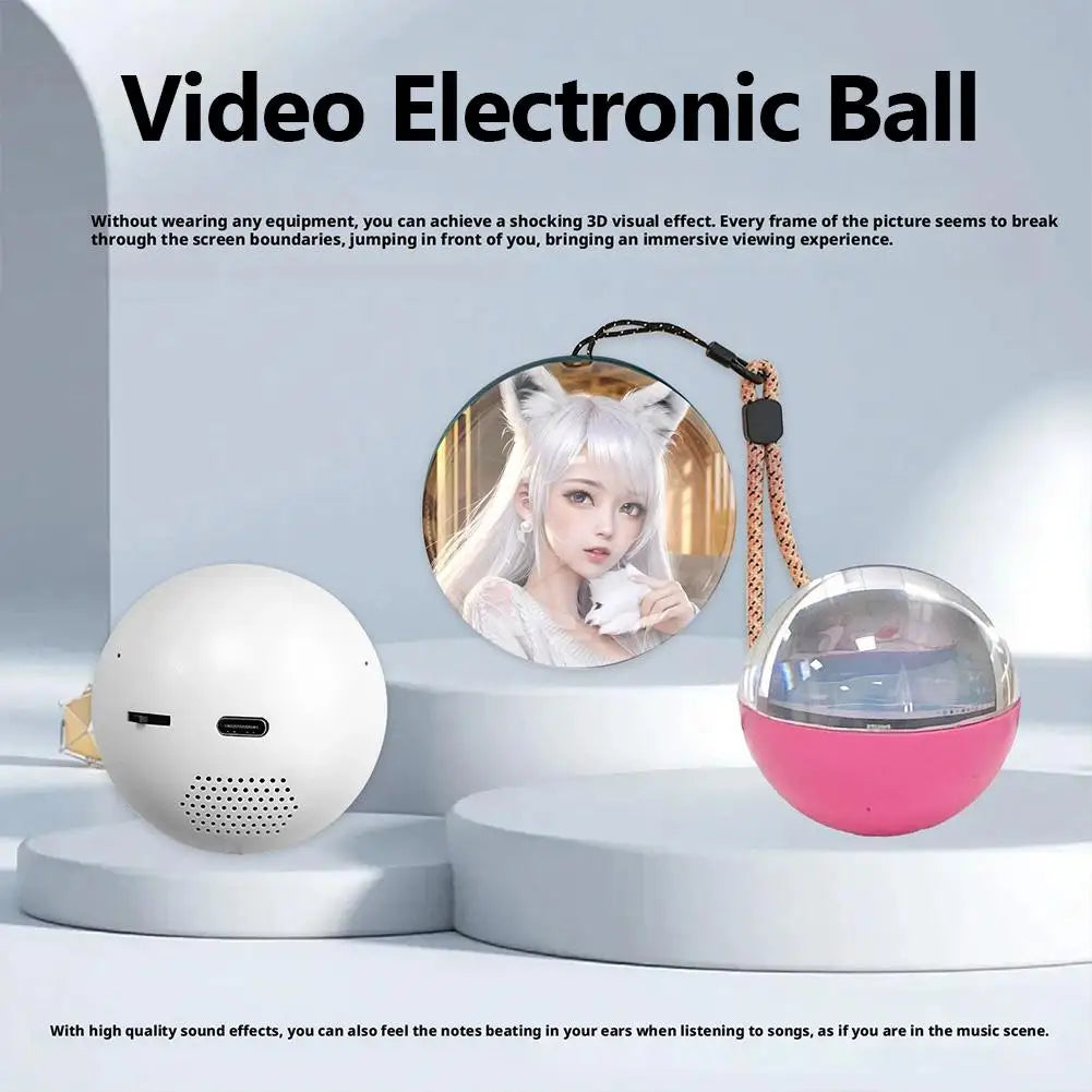 3D Crystal Ball Video Player Audio Video Display Electronic Ball Memory Ball Birthday Gift Souvenir For Family And Friends